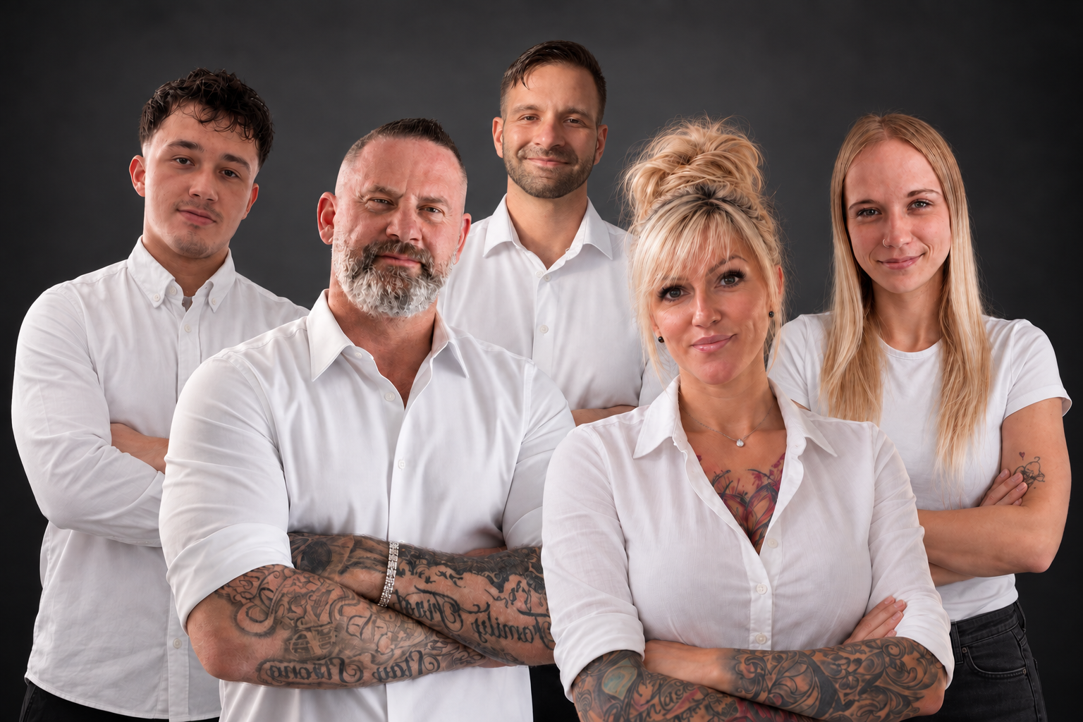 Team der Frank Heinen Sales Agency mit Frank Heinen, Jennifer Demirkaya, Dominic Montag, Lucas Meister und Michelle Peters